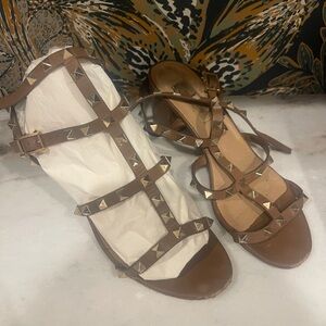 Brown caged Valentino sandal with dust bag and box Sz 38
